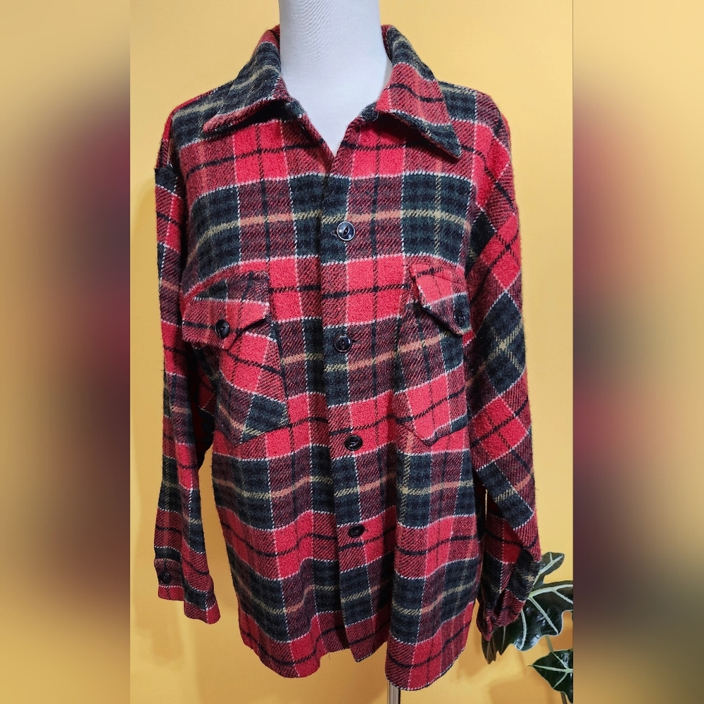 1990's Vintage SIGAL Men's Shirt Jacket Heavyweight Canada Sz L Rare Lumberjack